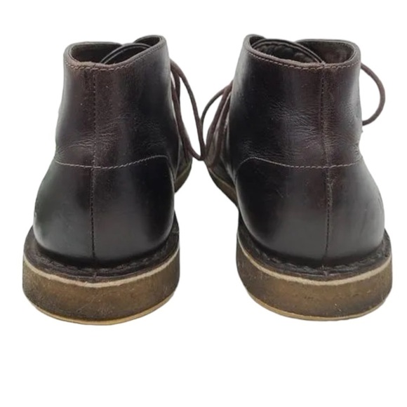 UGG LEIGHTON BROWN LEATHER CHUKKA LACE UP BOOTS SIZE 8